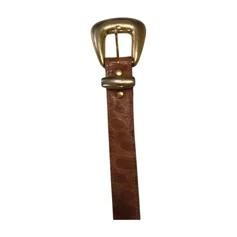 Thin Brown Faux Leather Brown Belt